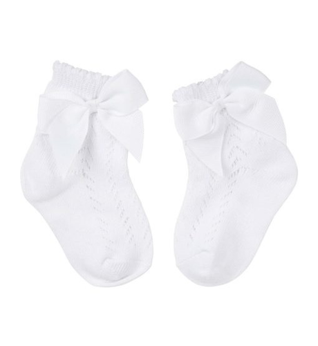 Designer Kidz Baby Bow Crew Socks - Ivory