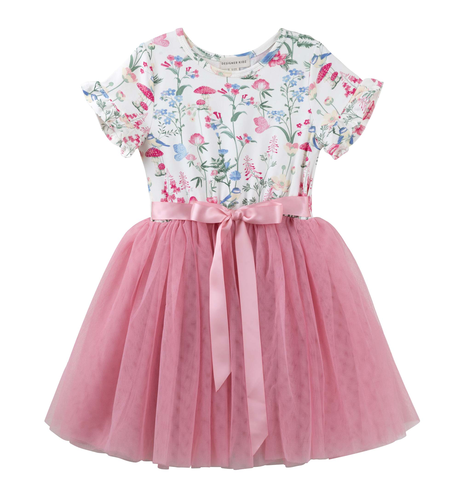Designer Kidz Summer Meadow S/S Tutu Dress - Pink