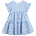 Designer Kidz Alice Gingham Tiered Dress - Blue Broderie