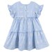 Designer Kidz Alice Gingham Tiered Dress - Blue Broderie