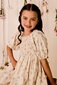 Designer Kidz Thea Floral Puff Sleeve Dress - Ecru