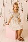 Designer Kidz Thea Floral Puff Sleeve Dress - Ecru