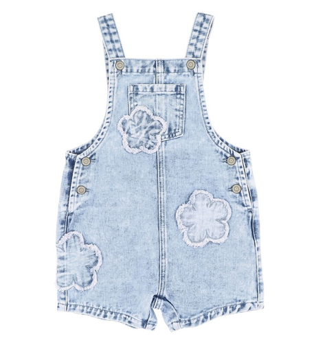 Fox & Finch Grow Wild Flower Applique Denim Overall