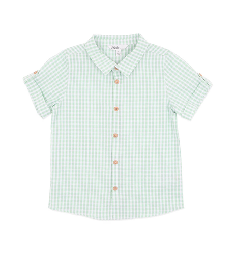 Bebe Roman Blue Check S/S Shirt