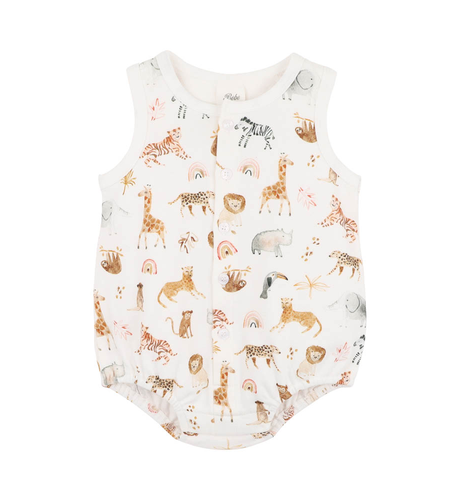 Bebe Billie Print Organic Button Front Bodysuit