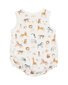 Bebe Billie Print Organic Button Front Bodysuit