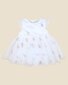 Bebe Ivory Floral Embroidered Tulle Overlay Baby Dress