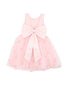 Bebe Pink Floral Embroidered Back Bow Tulle Dress