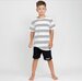 Hello Stranger Boys S/S Classics Tee - Grey Stripe
