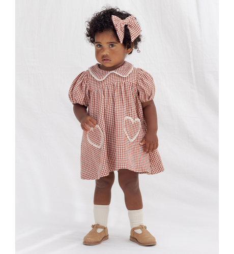 Quincy Mae Lenore Romper - Red Gingham