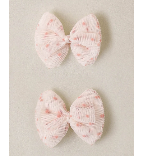 Noralee Flutter Tulle Clips - Pink Dots