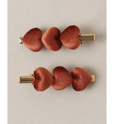 Noralee Velvet Heart Clips - Red