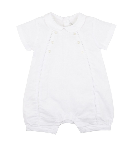 Bebe Linen Blend S/S Dressy Romper