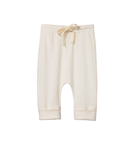 Nature Baby Drawstring Pants Pointelle - Natural