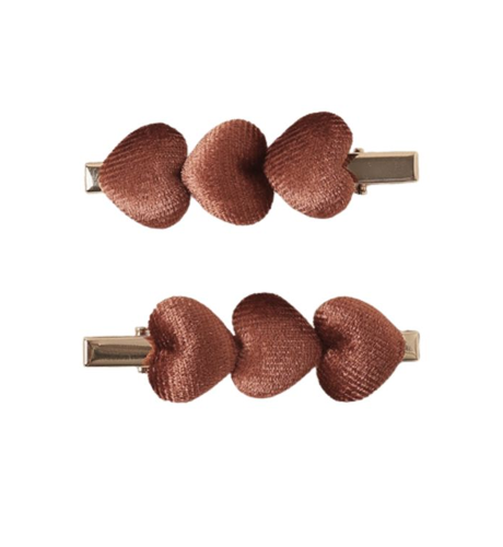 Noralee Velvet Heart Clips - Red