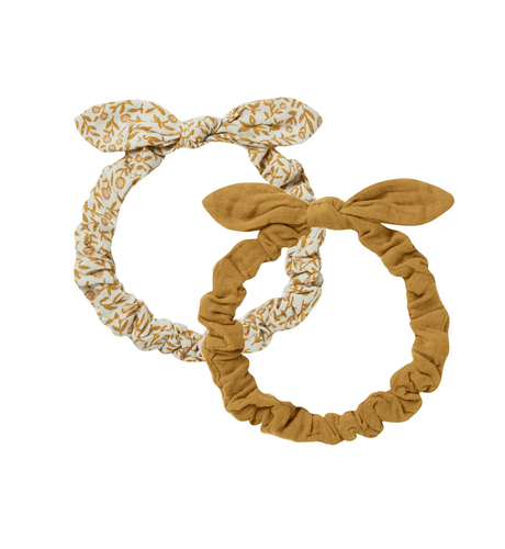 Rylee + Cru Baby Bow Headband Set - Gold, Marigold