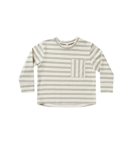 Rylee + Cru L/S Skater Tee - Aqua Stripe