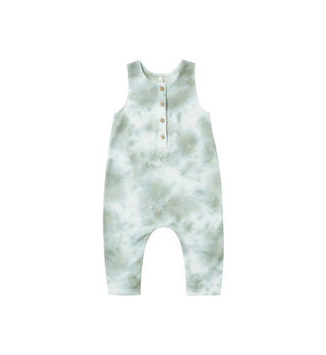 Rylee + Cru Sleeveless Jumpsuit - Aqua Tie Dye