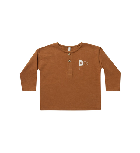 Rylee + Cru Henley Sweatshirt - Flag