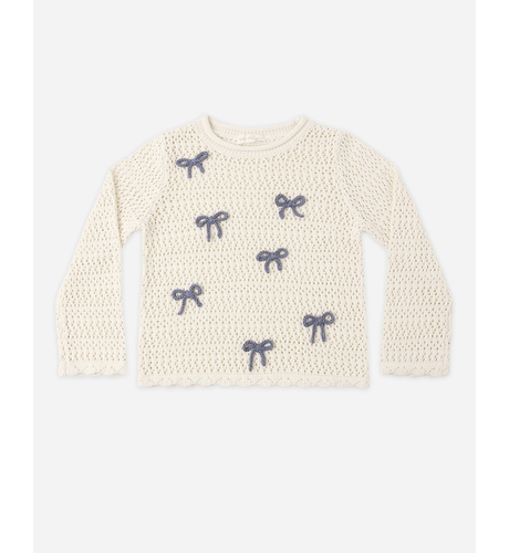 Rylee + Cru Crochet Knit Pullover - Bows