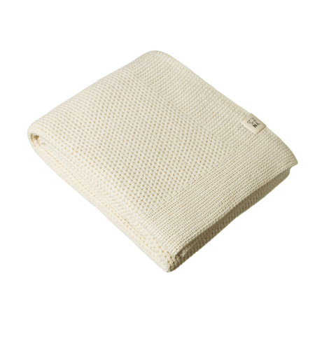 Nature Baby Merino Knit Cot Blanket - Natural
