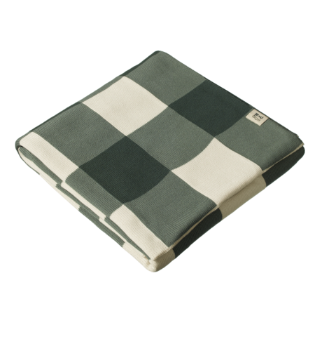 Nature Baby Dune Cot Blanket - Thyme Check