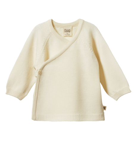 Nature Baby Merino Knit Kimono Jacket - Natural