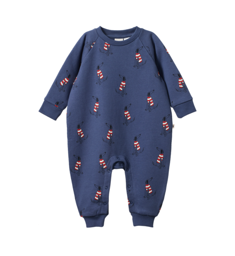 Nature Baby L/S Juno Romper - Best Friend Indigo Print