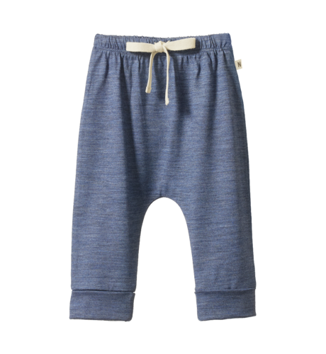 Nature Baby Merino Wool Drawstring Pants - Vintage Indigo Marl