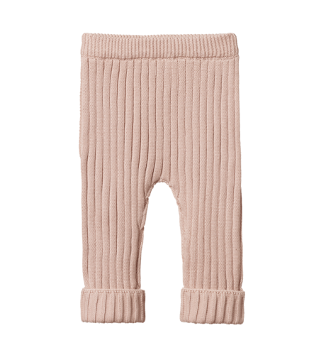 Nature Baby Lou Pants Cotton Knit - Rose Dust