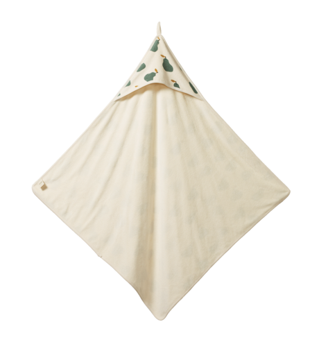 Nature Baby Org Cotton Hooded Towel - Pear Print