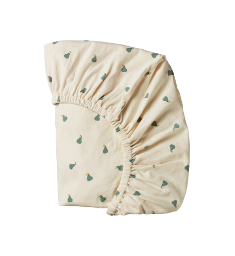 Nature Baby Fitted Cot Sheet Jersey - Petite Pear Print