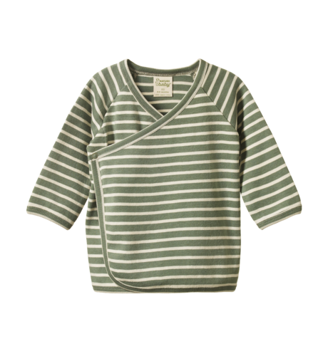 Nature Baby Kimono Jacket - Nettle Twin Stripe