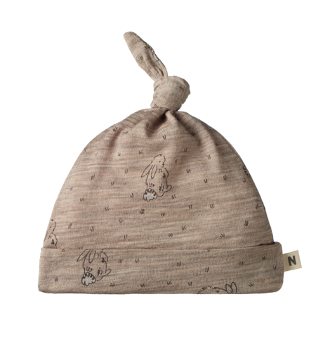 Nature Baby Merino Wool Knotted Beanie - Bramble Burrow Print Merino