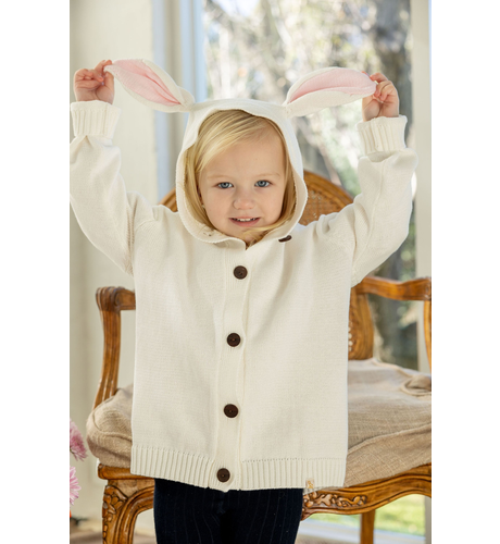 Alex & Ant Bunny Cardigan - Cloud Dancer