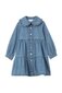 Denim Tiered Collared Dress