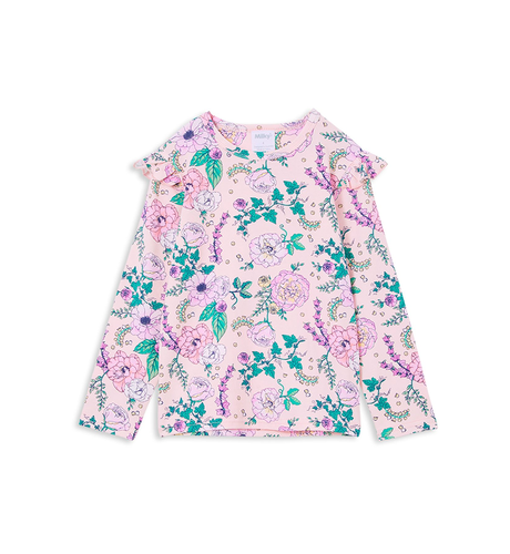 Milky Whimsical Frill L/S Tee - Rosewater Pink