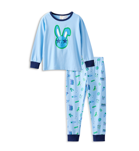 Milky Rascal Bunny Pj's - Steel Blue