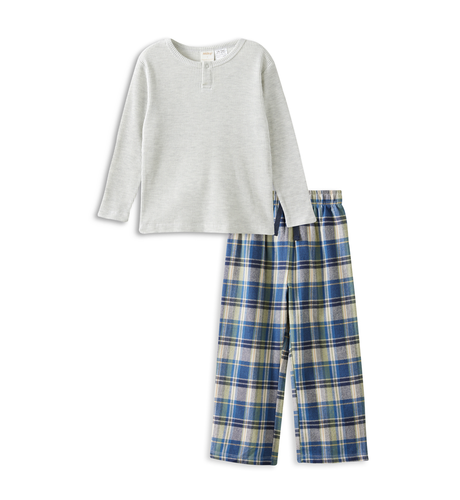 Milky Chester Check Pj's - Silver Marle / Check
