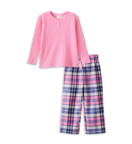 Milky Chester Check Pj's - Marshmellow