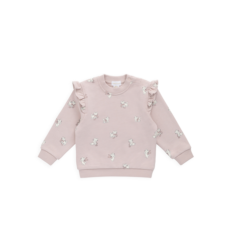 Jamie Kay Organic Cotton Maple Sweatshirt - Bow Kitties Mauve