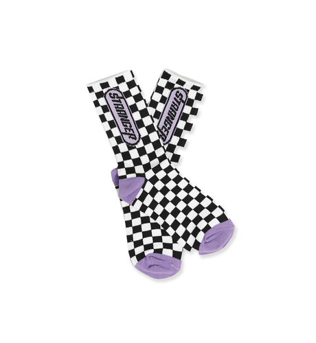 Hello Stranger Stranger Socks - Purple Check
