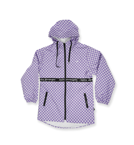 Hello Stranger Girls Rainy Days Jacket - Purple Check