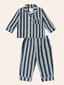 Huxbaby Classic Stripe Flannel PJ Set - Navy/Emerald (Pre-Order)