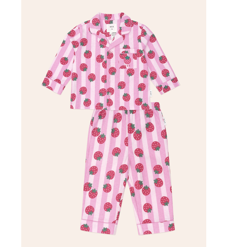Huxbaby Strawberry Fields Forever Stripe Flannel PJ's (Pre-Order)