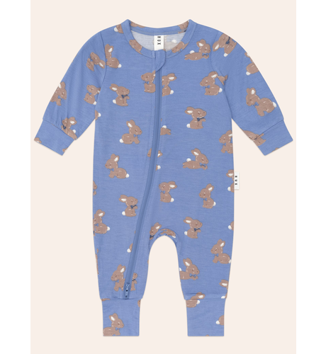 Huxbaby Vintage Blue Bunny Zip Romper (Pre-Order)