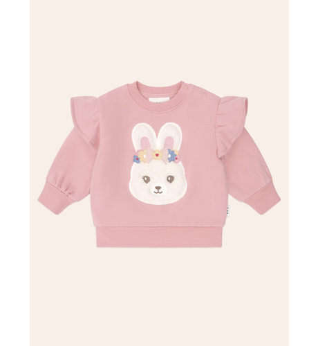 Huxbaby Flower Field Bunny Sweatshirt - Dusty Pink (Pre-Order)