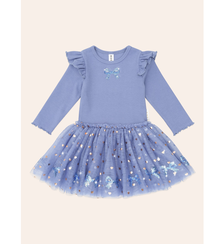 Huxbaby Sequin Bow Tulle Dress - Bijou Blue (Pre-Order)