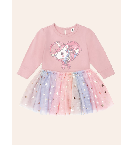 Huxbaby Whimsical Unicorn Tulle Ballet Dress - Dusty Pink (Pre-Order)