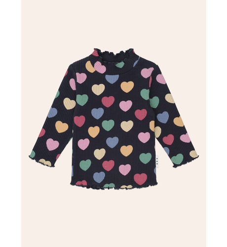 Huxbaby Multi Hearts Rib Skivvy - Navy Multi (Pre-Order)